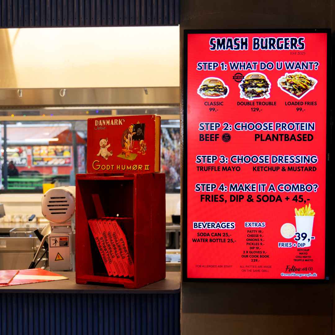 Menuen hos Smash Burger er enkel, snasket og lækker i Nørrebro Street Food